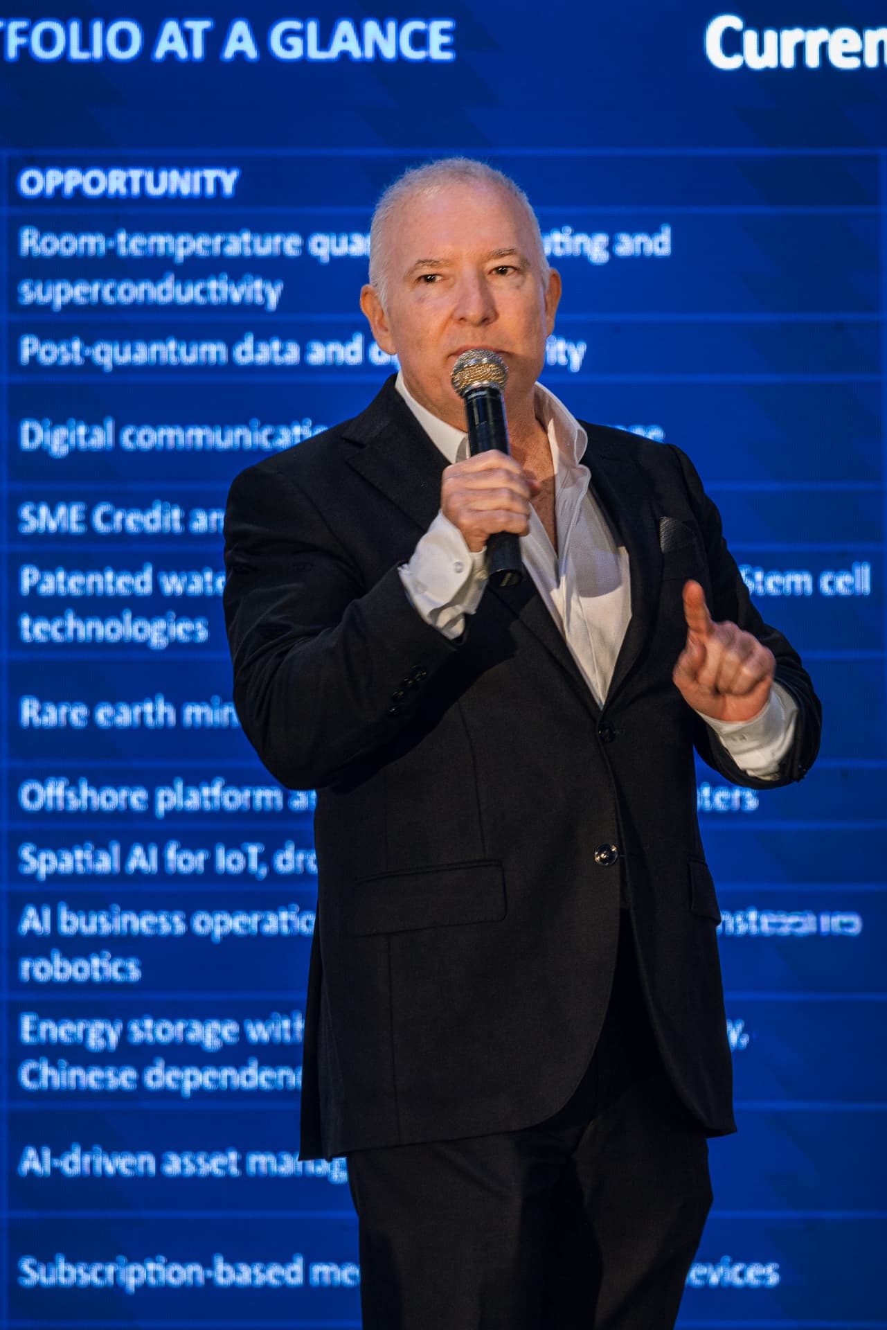 Investment portfolio presentation on the Summit stage
